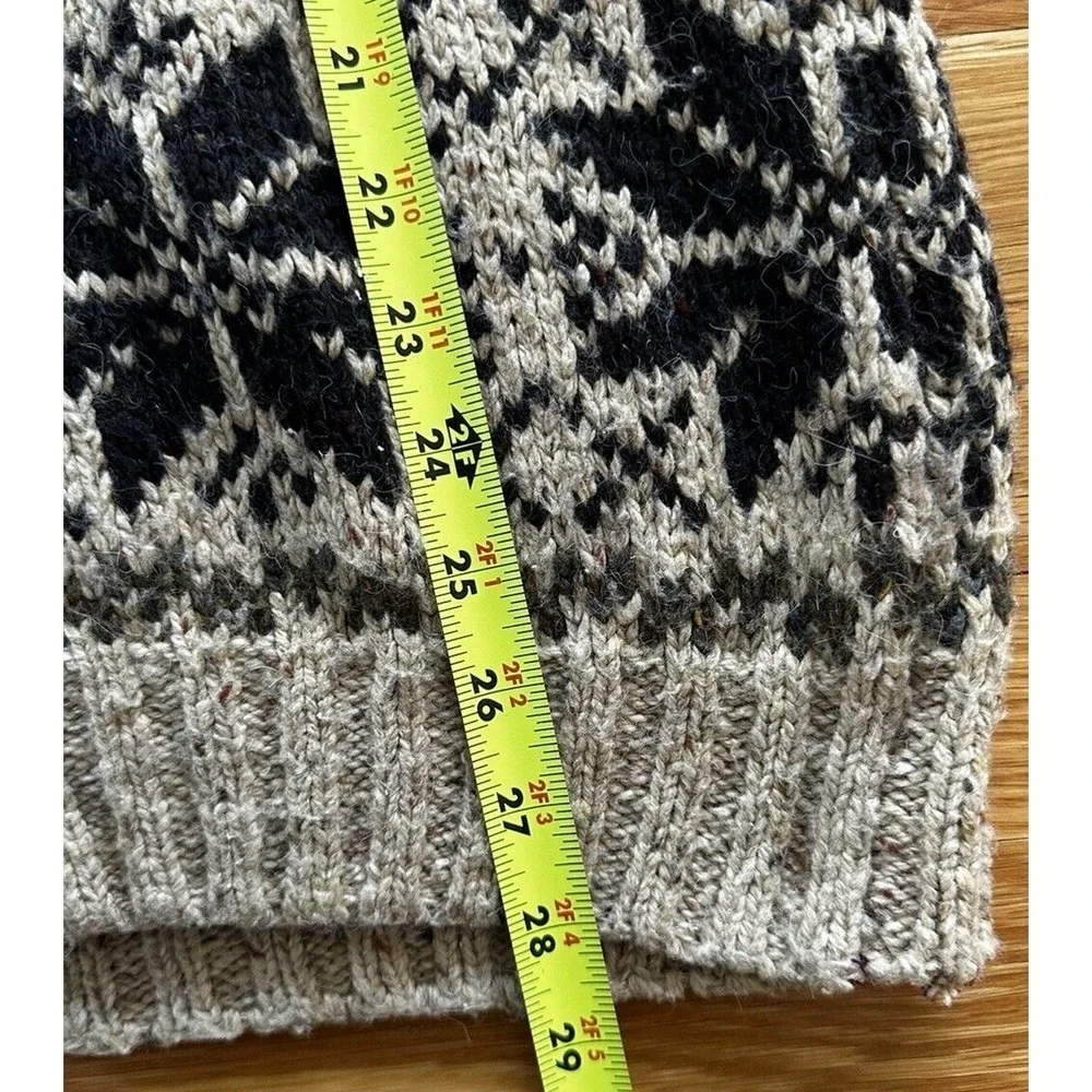 Vtg 90’s Mens Sweater Snowflake Wool Chunky Knit Sz L Nordic Fairisle Ic…​​​